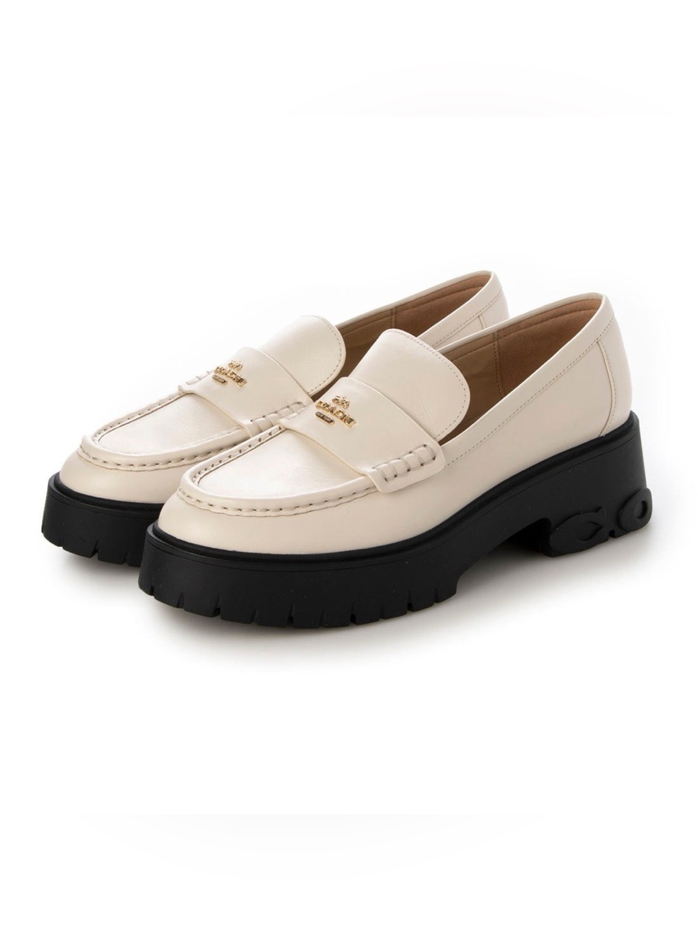 Coach Cream Ruthie Platform Loafers